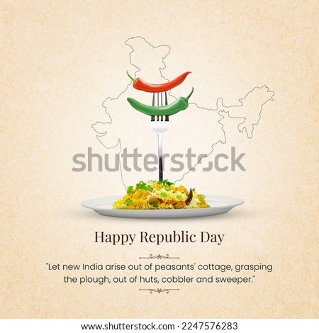 Indian republic Day celebrations with 26th January india  Royalty-Free Stock Photo #2247576283