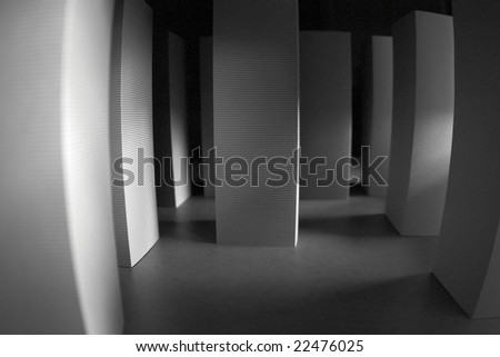 Square Columns in dark soft Lighting