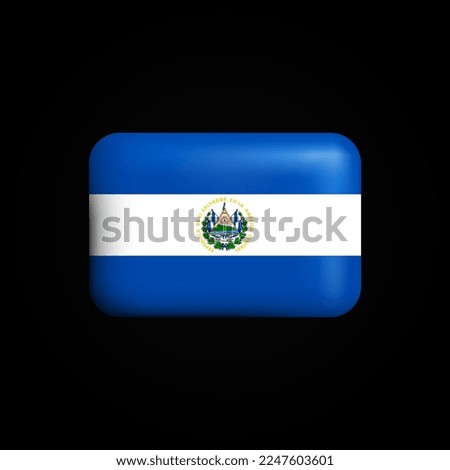 El Salvador Flag 3D Icon. National Flag of El Salvador. Vector illustration