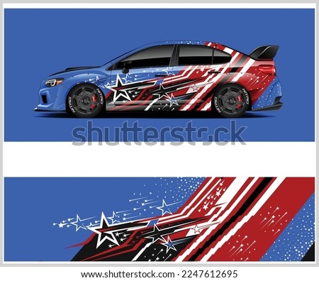 American flag car wrap branding and automobile sticker decals livery