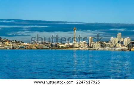 A view of the Seattle skyline in Washington State. Travel scene.