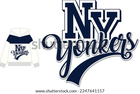N and Y stamp vector illustration and city name vector. New York. College style graphic. Varsity graphic Royalty-Free Stock Photo #2247641157