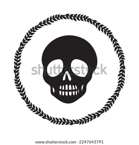 Valentines day skull love tattoo graphic. Vector skeleton. 