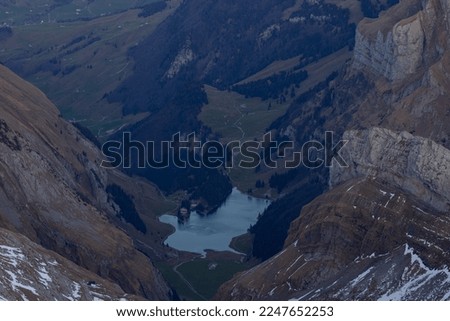 Great shot of the Seealpsee in the Swiss Alps on a beautiful evening.