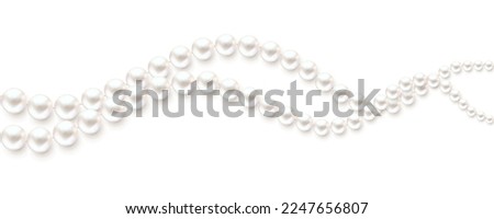 Pearls. Beads. Jewelry. Beautiful vector background. Royalty-Free Stock Photo #2247656807