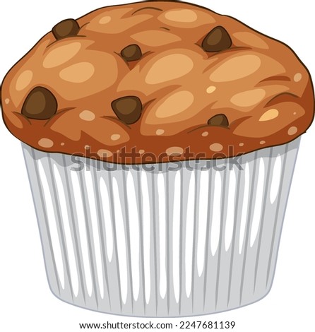 A chocolate muffin isolated illustration