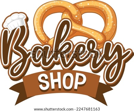 Bakery shop text for banner or poster design illustration