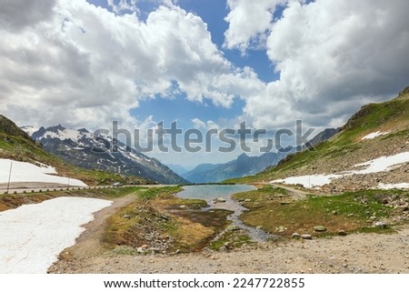 beautiful mountain scenery of Sustenpass in the swiss alps