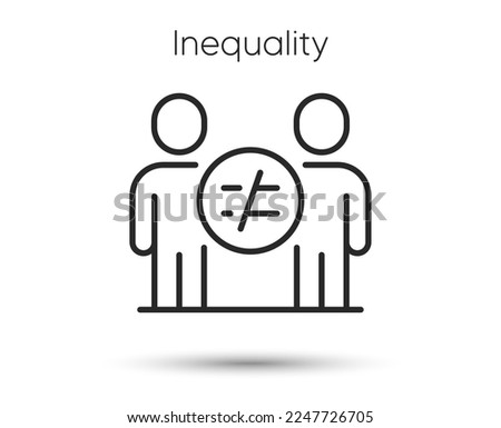 Discrimination line icon. Equality balance sign. Gender inequality symbol. Illustration for web and mobile app. Line style equal ethics icon. Editable stroke gender discrimination. Vector Royalty-Free Stock Photo #2247726705
