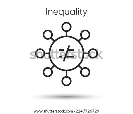 Discrimination line icon. Equality balance sign. Gender inequality symbol. Illustration for web and mobile app. Line style equal ethics icon. Editable stroke gender discrimination. Vector Royalty-Free Stock Photo #2247726729