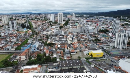 The view of the city of Mogi das Cruzes - Sao Paulo capture by a drone in 2023. 