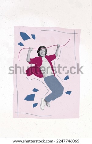 Photo sketch graphics collage artwork picture of lucky funny boy dancing having fun isolated drawing background
