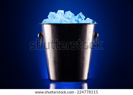 champagne Metal ice bucket on a colored background