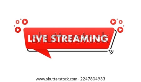 Live webinar button, icon, emblem. Live streaming shortcut. Can be used for business, marketing and advertising. Isolated on a white background. Banner in social networks. Vector illustration