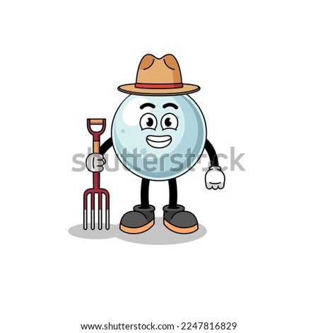 Cartoon mascot of silver ball farmer , character design