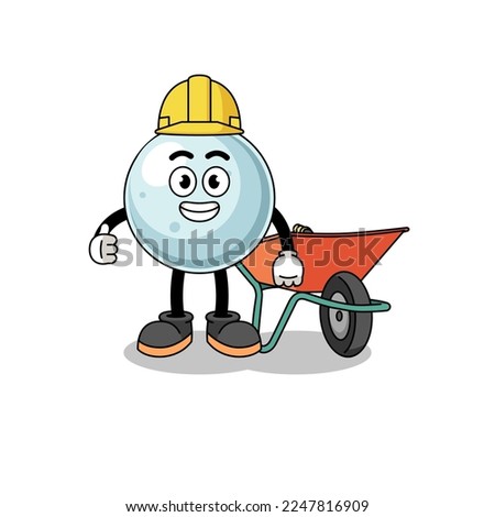 silver ball cartoon as a contractor , character design