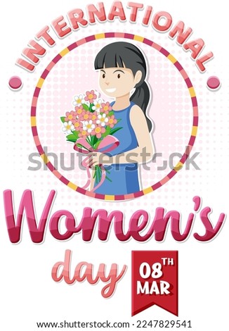 International women day logo illustration