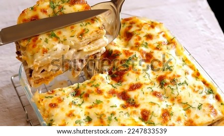 Pastitsio - Macarona Bechamel is a Greek dish. This is an Egyptian variation of Italian Lasagna, without the cheese.
