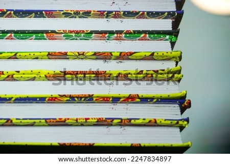 Stock Photo with stacked book objects, abstract background