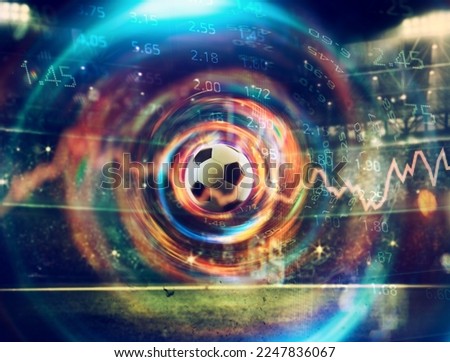 Online bet and analytics and statistics for soccer game Royalty-Free Stock Photo #2247836067