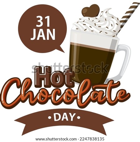 Hot Chocolate Day Banner Design illustration