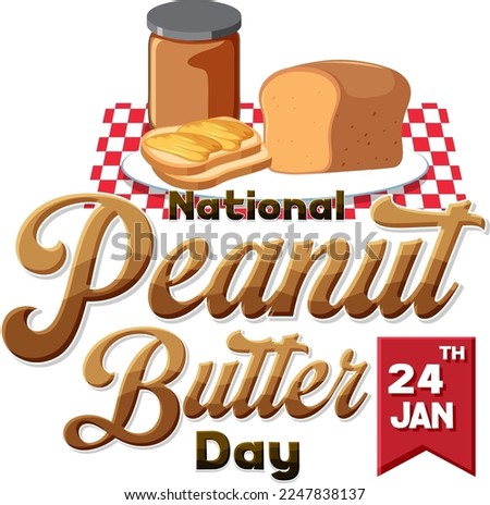 National Peanut Butter Day Banner Design illustration