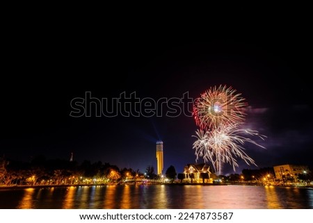 Fireworks light up the New Year's celebration sky