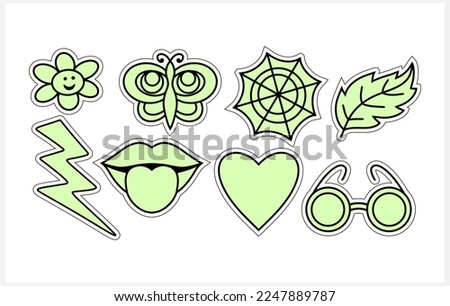 Doodle trendy life style collection clipart Hand drawn vector stock illustration EPS 10