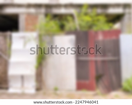 Blurred underconstruction building during the day. Blurred abandoned and unfinished building.