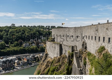 View of Dinant Citadel, in Wallonia Royalty-Free Stock Photo #2247950925