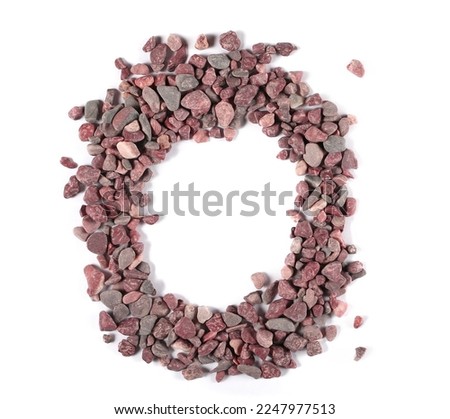 Stone in shape letter O, pile rock isolated on white, clipping path, photo