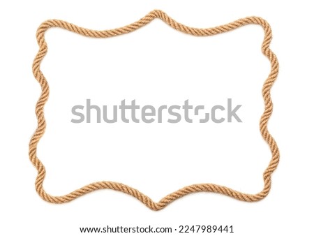 Rope frame on white background, Vintage cowboy ranch concept