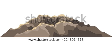 Illustration of mountain or hill. Rocky soil slope. Royalty-Free Stock Photo #2248014315
