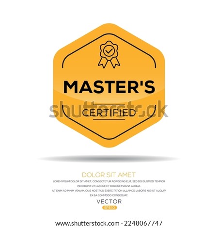 Creative (Master's) Certified badge, vector illustration. Royalty-Free Stock Photo #2248067747