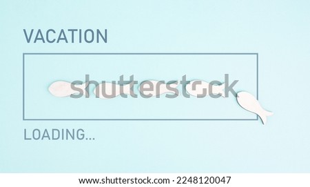 Vacation loading, progress bar with fish, planning a trip for the weekend, holiday and travel concept  Royalty-Free Stock Photo #2248120047