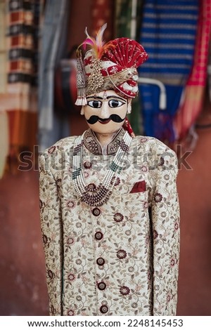 Puppet Groom at bapu bazaar in jaipur. Royalty-Free Stock Photo #2248145453