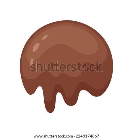 Scoop of chocolate ice cream for creating your own ice cream. Brown ice cream scoop cartoon illustration. Summer, sundae concept Royalty-Free Stock Photo #2248174867