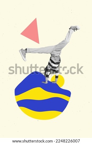 Vertical collage portrait of black white effect girl stand arms blue white ukraine colors drawing isolated on creative background