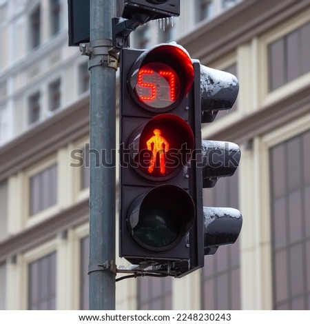 red prohibitory traffic light sign at the crossroads