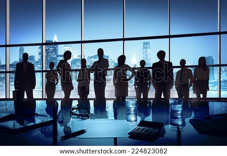 Group of Business People Gathered in the Office
