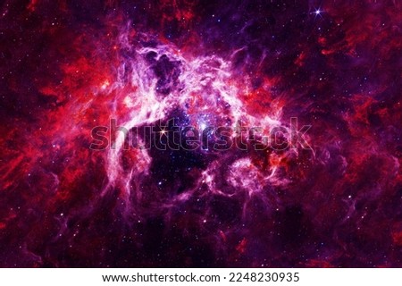 Beautiful red galaxy, space nebula. Elements of this image furnished by NASA. High quality photo