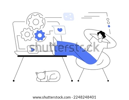 Marketing automation system abstract concept vector illustration. Open source automation, crm system, marketing software, automated advertise message, online platform dashboard abstract metaphor. Royalty-Free Stock Photo #2248248401