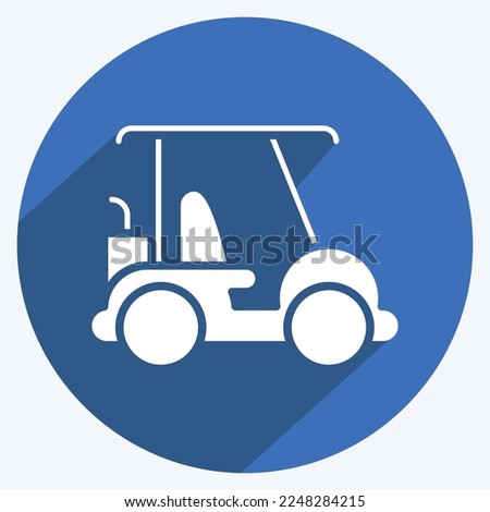 Icon Golf Cart. related to Sports Equipment symbol. long shadow style. simple design editable. simple illustration