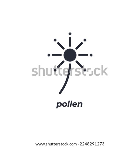 Vector sign pollen symbol is isolated on a white background. icon color editable.