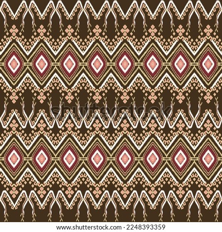Classic African Ikat paisley embroidery and mix Thai knitted embroidery.geometric ethnic oriental seamless pattern traditional ,