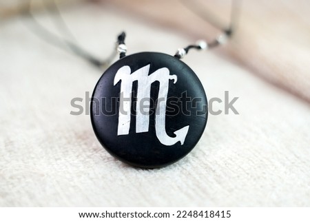 Scorpio necklace on a white background.