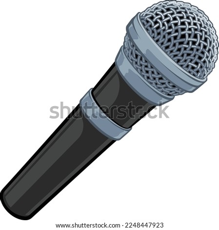 A microphone in a comic book pop art cartoon illustration style