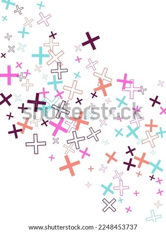Colorful christian cross isolated vector illustration. Reject cross symbols are scattered into cycle mosaic structure. 