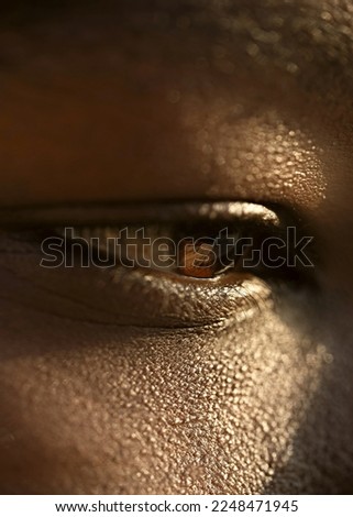side shot of human with brown eyes Royalty-Free Stock Photo #2248471945