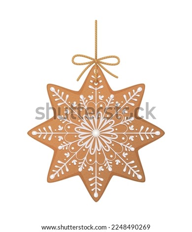 Christmas realistic composition with isolated image of holiday accessory decoration on blank background vector illustration
